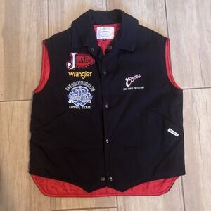 Vintage 2006 WNFR Contestant Finals Vest Size M Brassada WPRA Black Womens Rodeo